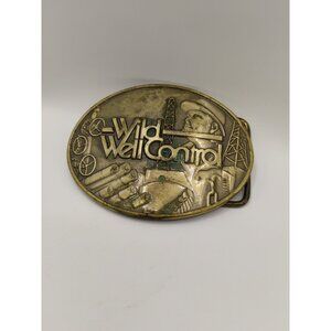 Vintage WILD WELL CONTROL Brass Limited Edition Belt Buckle